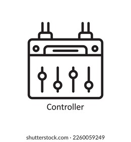 Controller Vector Outline Icon Design illustration. Engineering Symbol on White background EPS 10 File