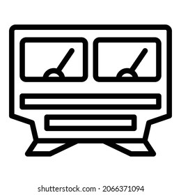 Icono regulador de voltaje del controlador. Icono vectorial regulador de voltaje del controlador de esquema para diseño web aislado en fondo blanco