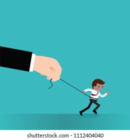 Controlling businessman puppet concept vector
