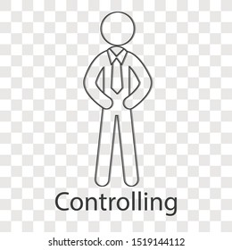 Controlling icon concept on transparency background. Human emotion creative design. Line vector illustration use for your project.