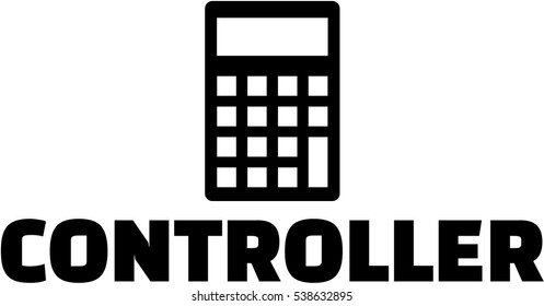 Controlling staff with calculator. German.