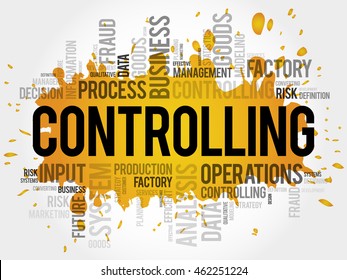 Controlling word cloud collage, business concept background