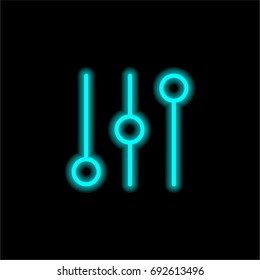 Controls blue glowing neon ui ux icon. Glowing sign logo vector