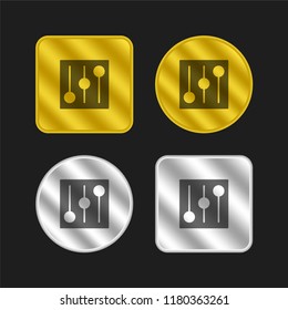 Controls gold and silver metallic coin logo icon design