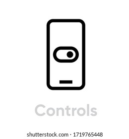 Controls icon. Editable Vector Outline. Flat remote control sign. Suitable for many purposes. Single Pictogram.