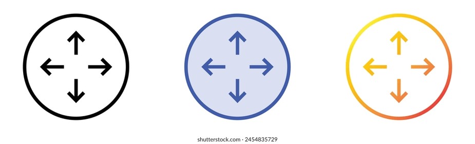 controls icon. Linear, Blue Fill and Gradient Style Design Isolated On White Background