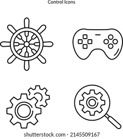 controla los iconos aislados en el fondo blanco. controla el símbolo de los controles lineales del contorno de línea delgada del icono para logotipo, web, app, UI. icono de control símbolo simple