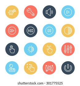 Controls icons - vector, eps10 (line icon)