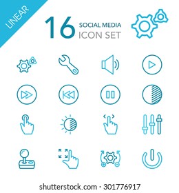 Controls icons - vector, eps10 (line icon)