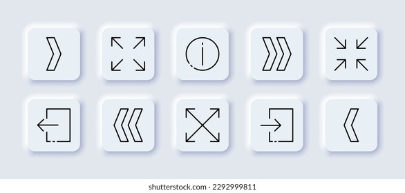 Controles. Icono de línea, negro, botones de control. Iconos vectores.