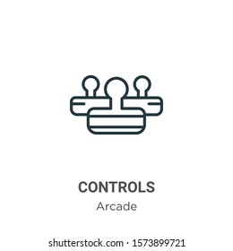 Controls outline vector icon. Thin line black controls icon, flat vector simple element illustration from editable arcade concept isolated on white background