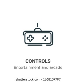 Controls outline vector icon. Thin line black controls icon, flat vector simple element illustration from editable entertainment and arcade concept isolated stroke on white background