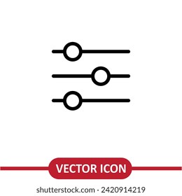 Controls vector icon, creative sign flat illustration on white background..eps