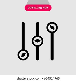 Controls vector icon, Equalizer lines with round tips symbol. Simple, modern flat vector illustration for mobile app, website or desktop app 