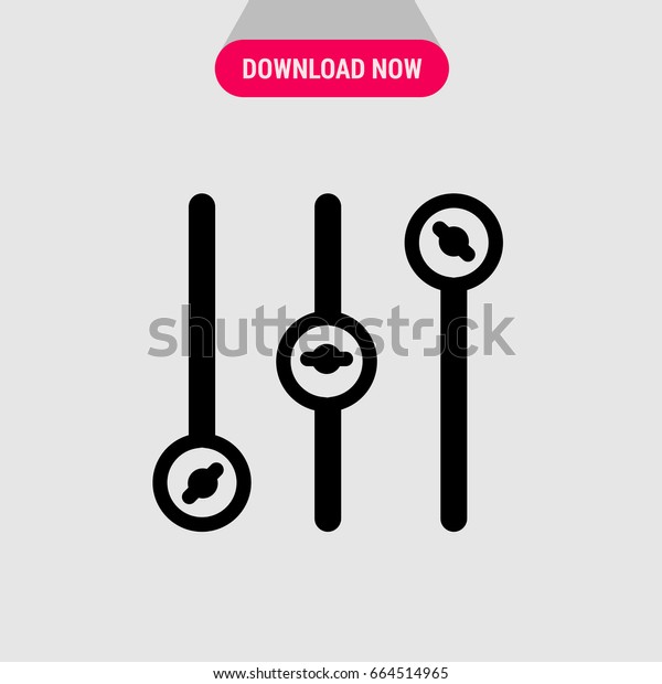 Controls vector icon, Equalizer lines with round tips\
symbol. Simple, modern flat vector illustration for mobile app,\
website or desktop app\
