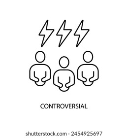 controversial concept line icon. Simple element illustration. controversial concept outline symbol design.