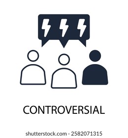 controversial icon. vector.Editable stroke.linear style sign for use web design,logo.Symbol illustration.