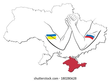 controversy about crimea 1, picture made as a vector, crisis in Ukraine, dispute about Crimea