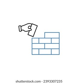 Konstruktionskonzept Linie Symbol. Einfache Elementgrafik. Konstruktionskonzept umrissen Symboldesign.
