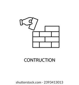 contruction concept line icon. Simple element illustration. contruction concept outline symbol design.