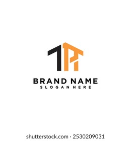 Contruction logo icon with initial R design vector illustration