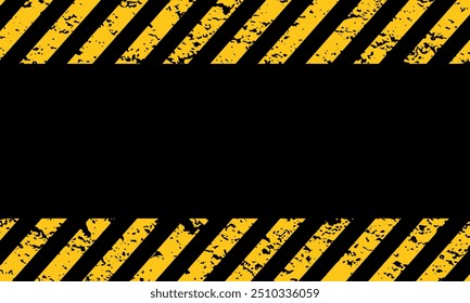 contruction warning sign background. yellow and black stripes texture banner design