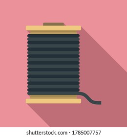 Contruction wire coil icon. Flat illustration of contruction wire coil vector icon for web design