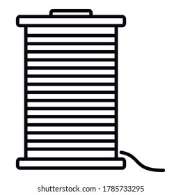 Icono de la bobina de alambre de construcción. Icono vectorial de la bobina de alambre de construcción de contorno para diseño web aislado en fondo blanco