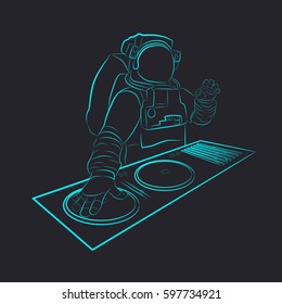 Contuor neon astronaut vector illustration
Electonic music party/festival illustation