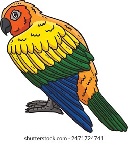 Conure Bird Cartoon Colored Clipart Illustration