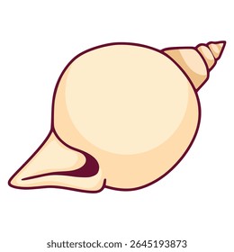 conus shell marine sea life animal flat color vector illustration template design