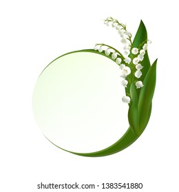 Convallaria majalis - Lilly of the valley. Hand drawn vector illustration of a bouquet. Spring Flower. Happy Mother's Day Template. Greeting card. 