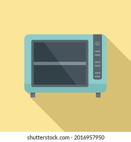 Convection oven timer icon flat vector. Cook stove. Electric kitchen oven svg