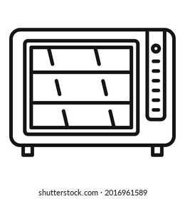 Convection oven timer icon outline vector. Cook stove. Electric kitchen oven