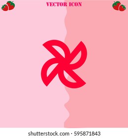 Convection vector  icon. Strawberry Background.