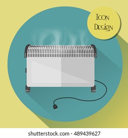 Convector electric heater. Design icons in flat style. Vector illustration.