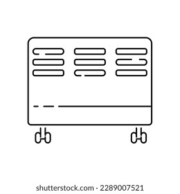 Convector, heater, heating vector icon on transparent background. Outline Convector, heater, heating vector icon.