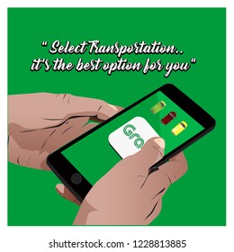 Convenience of convenient transportation applications for users. Happy, fast and safe to get to the destination.