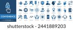 Convenience icon set. Quick Service, Convenient Access, Time Saving, Easy Access, Hassle Free, User Friendly, Streamlined, Automated, Efficient Service, Flexible Options and Convenient Location
