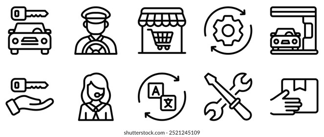 Convenience Icon Set Streamlined Line Style Collection for Easy Living