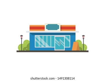 Convenience store building. Simple flat illustration