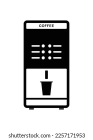 Cafetera de la tienda. Ilustración simple en blanco y negro.