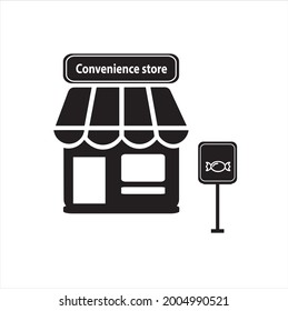 Convenience store icon vector, new flat design