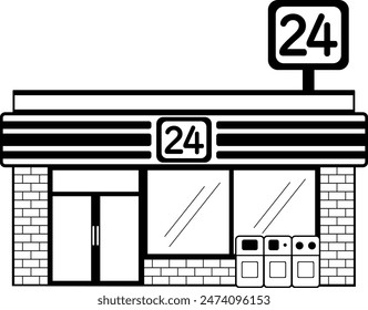 The convenience store isolated on white background