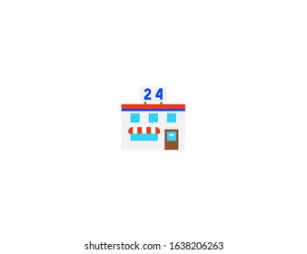 Convenience Store vector flat icon. Supermarket Grocery Store. Isolated 24 Hour Store emoji illustration 