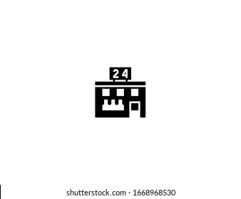 Convenience Store vector flat icon. Supermarket Grocery Store. Isolated 24 Hour Store emoji illustration 