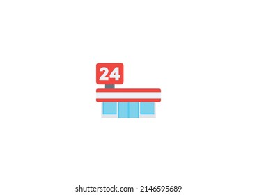 Convenience Store Vector Isolated Emoticon. Convenience Store Icon