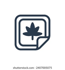 Ilustración del icono del vector de la franja de cannabis conveniente para la administración de dosis discretas