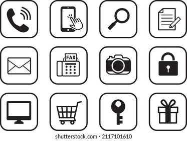 Convenient life icon set (square)
