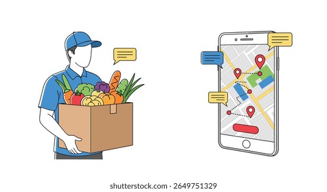 Convenient online grocery shopping and local delivery service for fresh produce and household essentials
